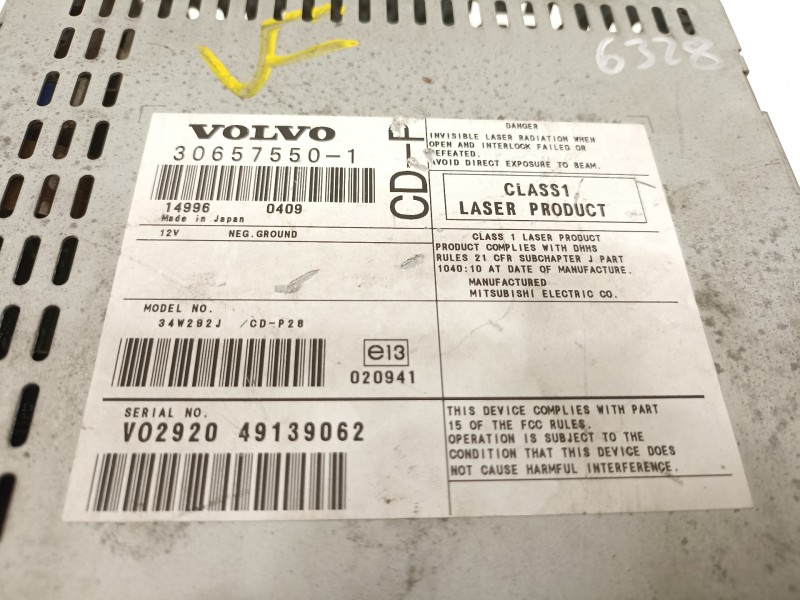 Recambio de sistema audio / radio cd para volvo xc90 2.4 diesel cat referencia OEM IAM 30657550   Recambio de sistema audio / radio cd para volvo xc90 2.4 diesel cat referencia OEM IAM 30657550