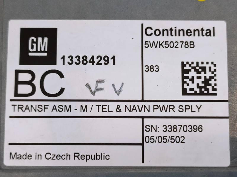 Recambio de modulo electronico para opel astra j lim. excellence referencia OEM IAM 13384291 5WK50278B 