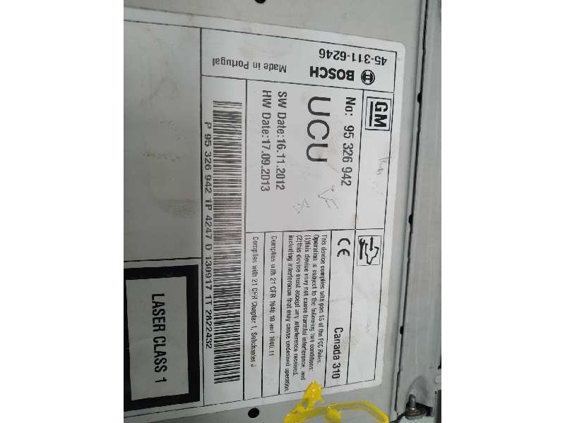 Recambio de sistema navegacion gps para opel astra j lim. excellence referencia OEM IAM 13360093 13435148 95326942