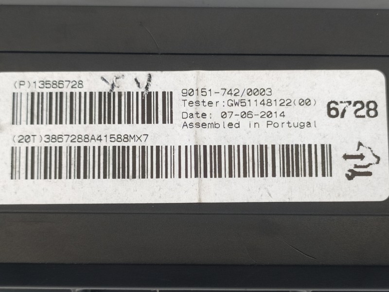 Recambio de centralita aire acondicionado para opel astra j lim. excellence referencia OEM IAM 13586728 90151742 