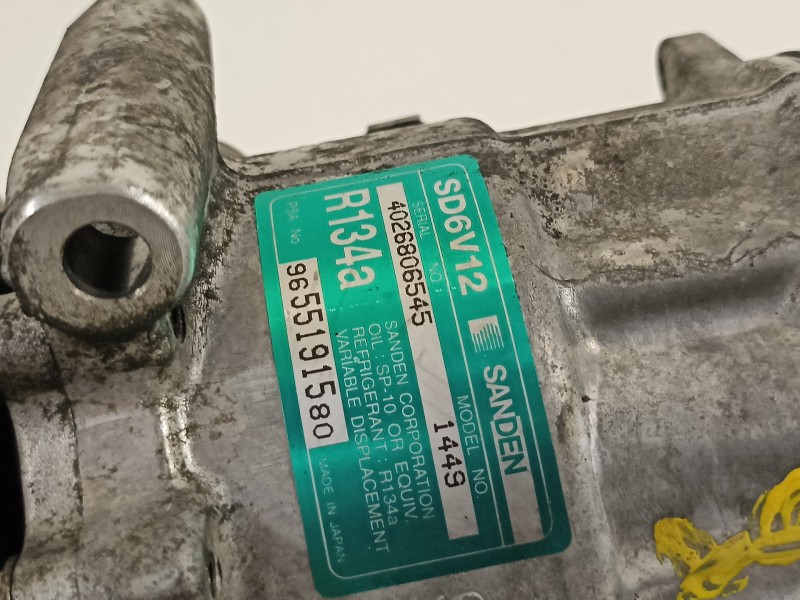 Recambio de compresor aire acondicionado para peugeot 206 cc cc referencia OEM IAM 9655191580  