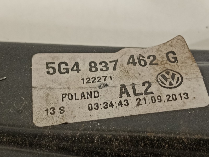 Recambio de elevalunas delantero derecho para volkswagen golf vii lim. advance bluemotion referencia OEM IAM 5G4837462G 5Q095980