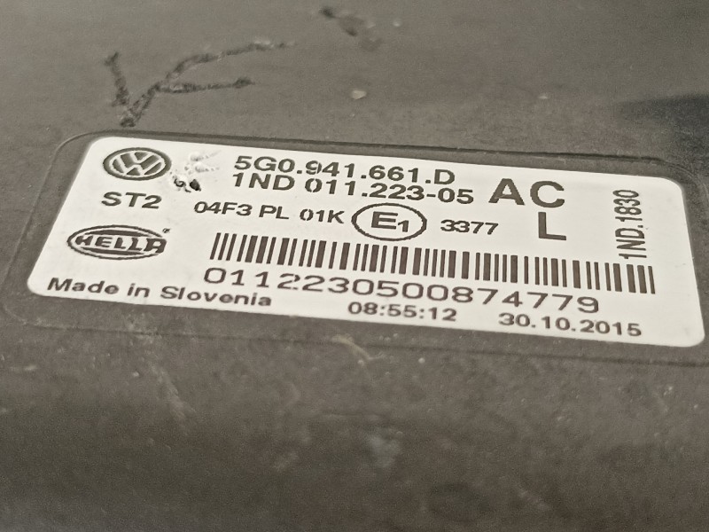 Recambio de faro antiniebla izquierdo para volkswagen golf vii lim. advance bluemotion referencia OEM IAM 5G0941661D  