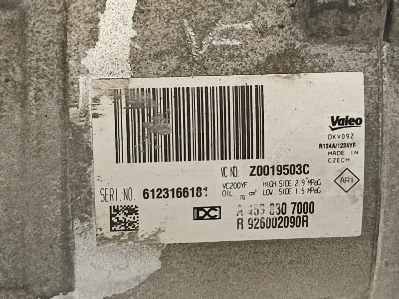 Recambio de compresor aire acondicionado para renault twingo iii intens referencia OEM IAM A4538307000  