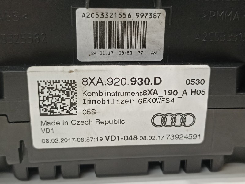 Recambio de cuadro instrumentos para audi a1 sportback (8xf) attraction referencia OEM IAM 8XA920930D  