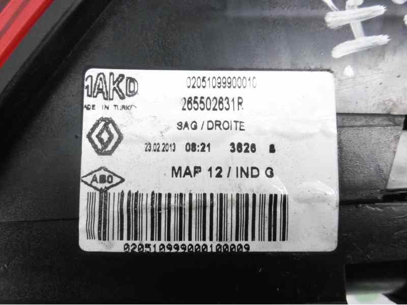 Recambio de piloto trasero derecho para renault clio iv dynamique referencia OEM IAM 265502631R  