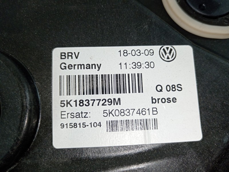 Recambio de elevalunas delantero izquierdo para volkswagen golf vi (5k1) advance referencia OEM IAM 5K0837755 1K0959793Q 