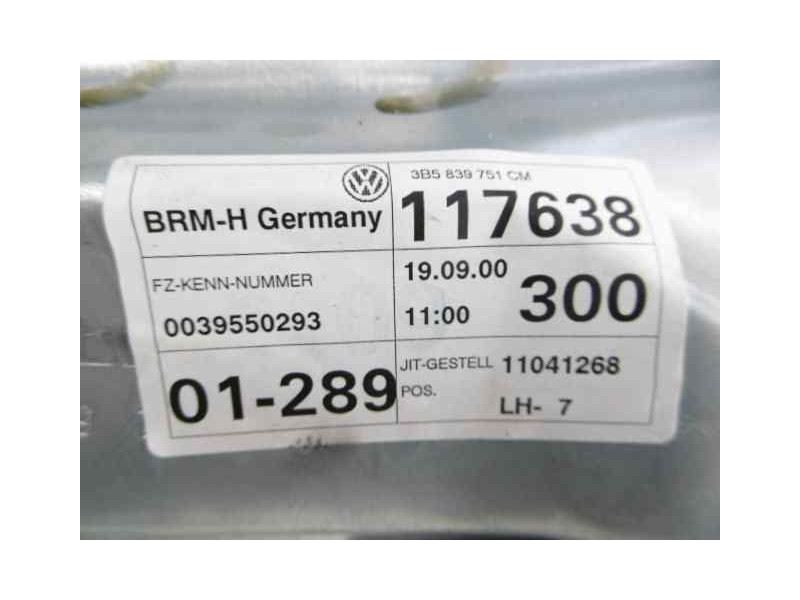 Recambio de elevalunas trasero izquierdo para volkswagen passat berlina (3b3) trendline referencia OEM IAM 3B5839751CM  