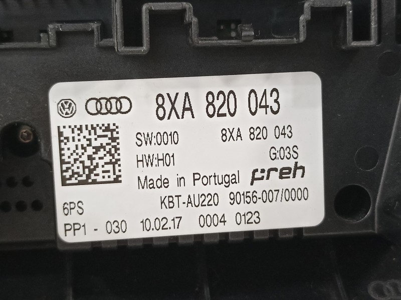 Recambio de mando climatizador para audi a1 sportback (8xf) attraction referencia OEM IAM 8XA820043  