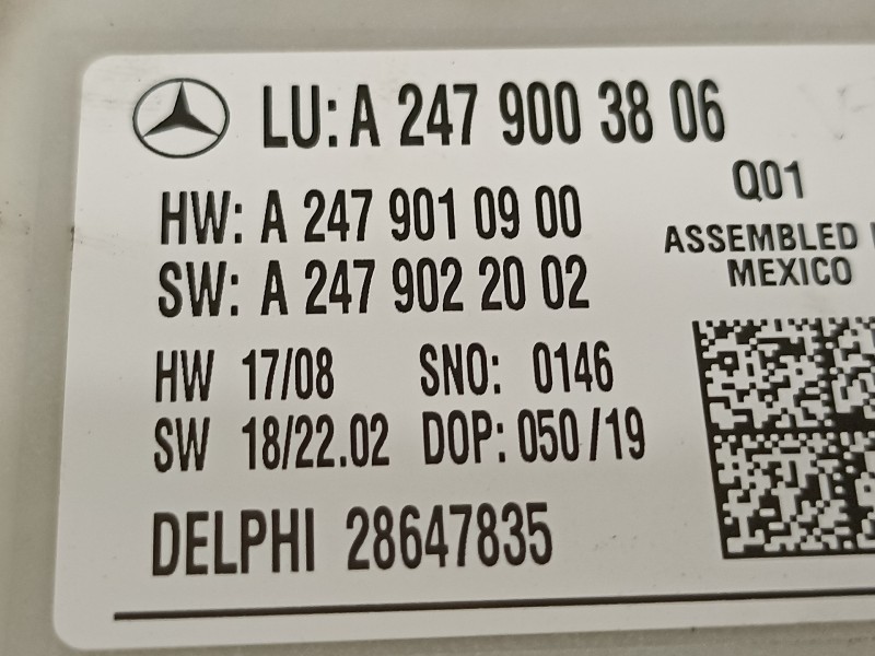Recambio de modulo electronico para mercedes-benz clase b (w247) 247 referencia OEM IAM A2479003806  