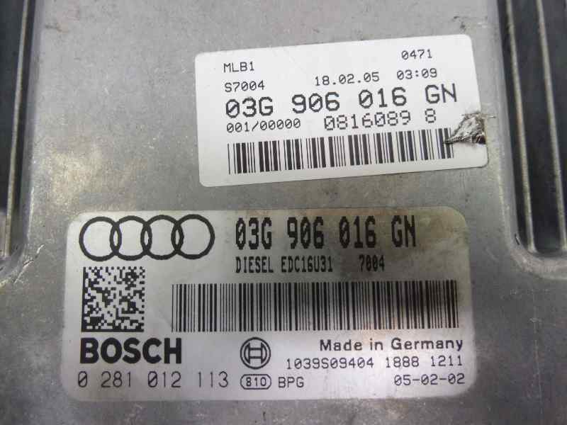 Recambio de centralita motor uce para audi a4 berlina (8e) 2.0 tdi 16v (103kw) referencia OEM IAM 03G906016GN 0281012113 