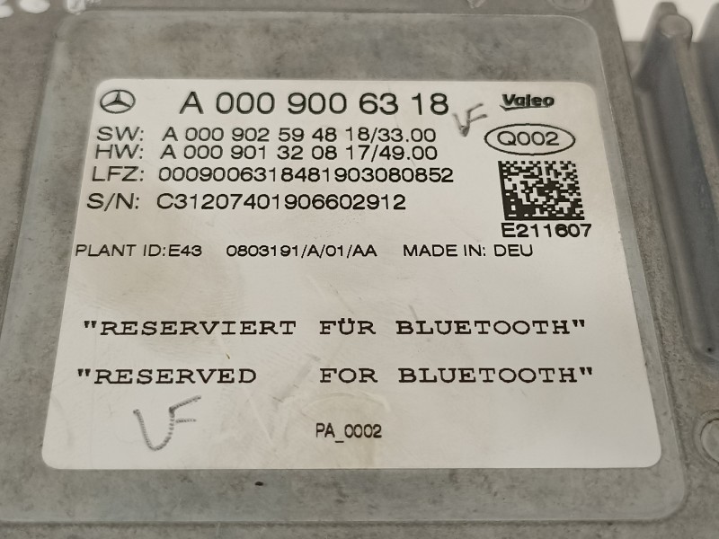 Recambio de modulo electronico para mercedes-benz clase b (w247) 247 referencia OEM IAM A0009006318  
