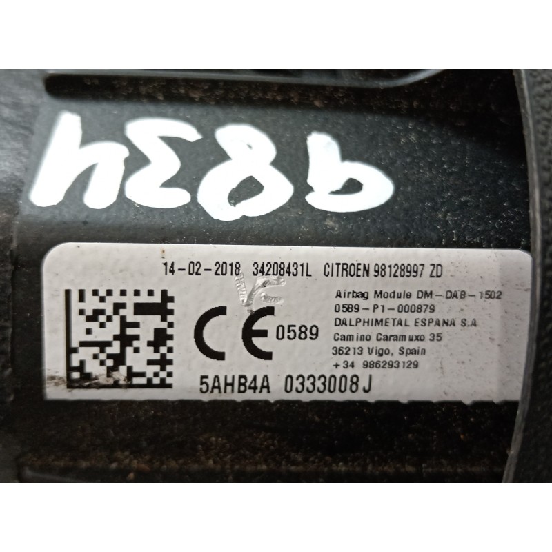 Recambio de kit airbag para citroën c3 1.6 blue-hdi fap referencia OEM IAM 9812429980 98128997 98294428