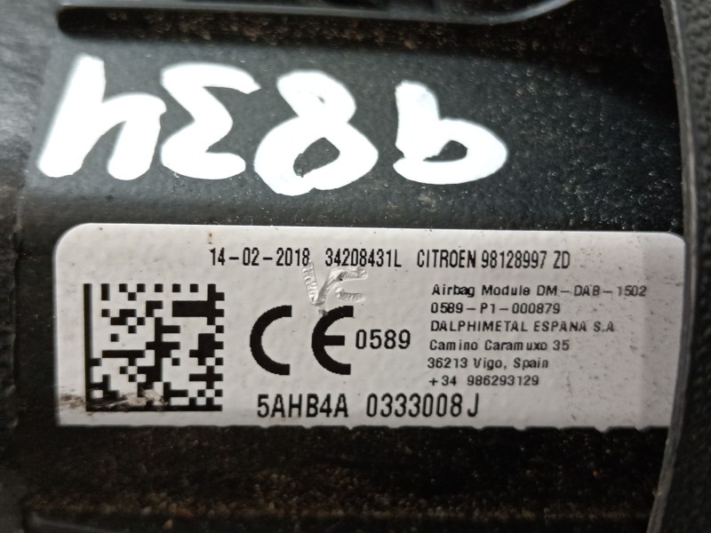 Recambio de kit airbag para citroën c3 1.6 blue-hdi fap referencia OEM IAM 9812429980 98128997 98294428