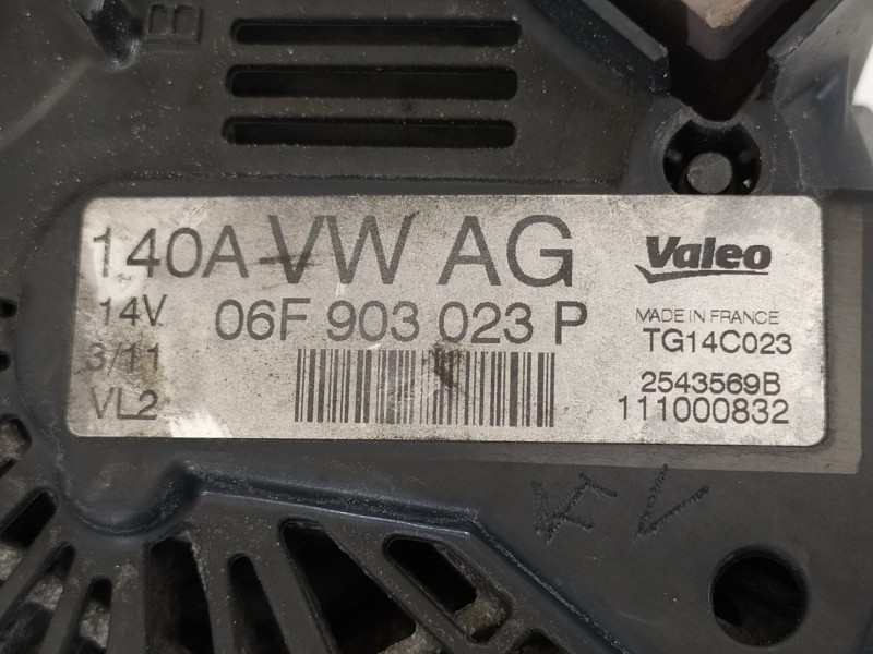 Recambio de alternador para skoda superb combi (3t5) exclusive 4x4 referencia OEM IAM 06F903023P 2543569B TG14C023