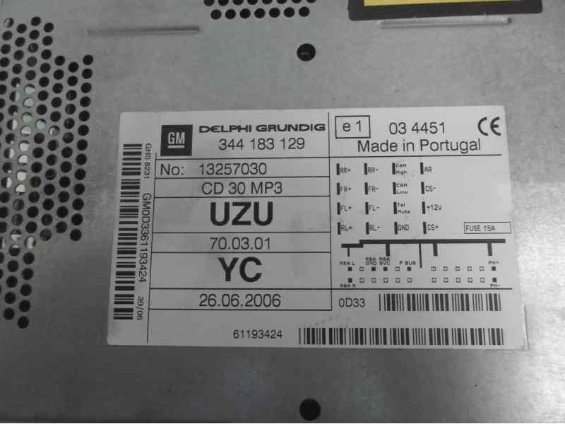 Recambio de sistema audio / radio cd para opel corsa d sport referencia OEM IAM 344183129  