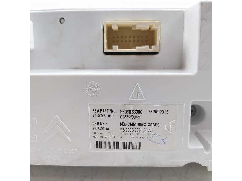 Recambio de cuadro instrumentos para peugeot 308 style referencia OEM IAM 9809838380  