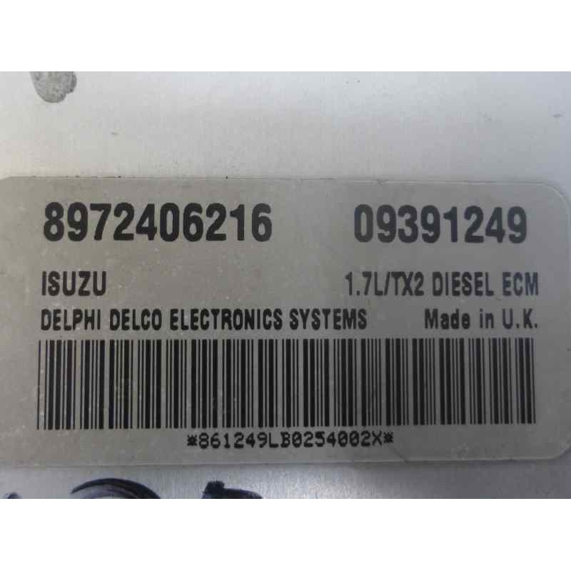Recambio de centralita motor uce para opel corsa c club referencia OEM IAM 09391249 8972406216 