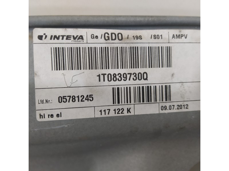 Recambio de elevalunas trasero derecho para volkswagen touran (1t3) advance bluemotion referencia OEM IAM 1T0839730Q 5K0959704B 