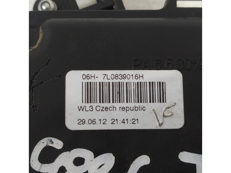 Recambio de cerradura puerta trasera derecha para volkswagen touran (1t3) advance bluemotion referencia OEM IAM 7L0839016H  