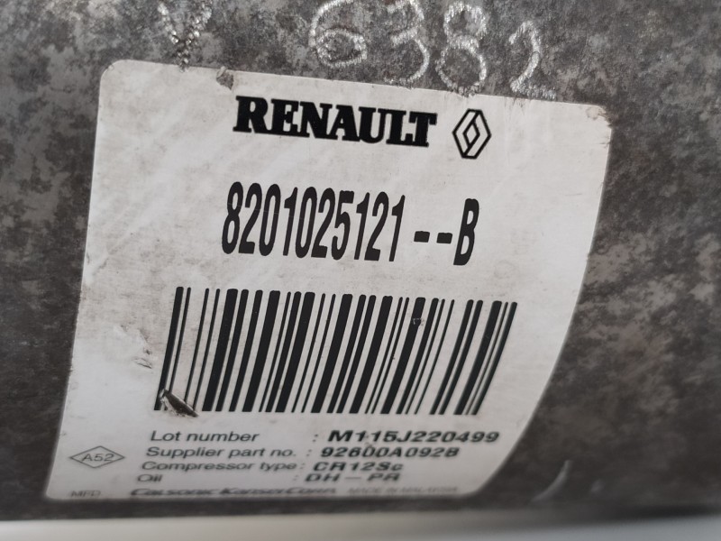 Recambio de compresor aire acondicionado para dacia logan mcv ii laureate referencia OEM IAM 8201025121B 92600A092B CR12SC