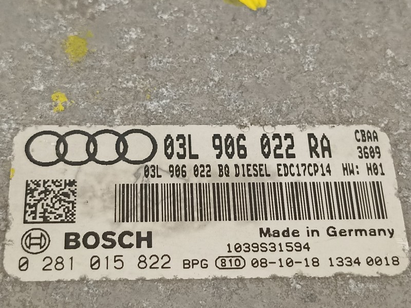 Recambio de centralita motor uce para audi a3 (8p) 2.0 tdi limited edition (103kw) referencia OEM IAM 03L906022RA  