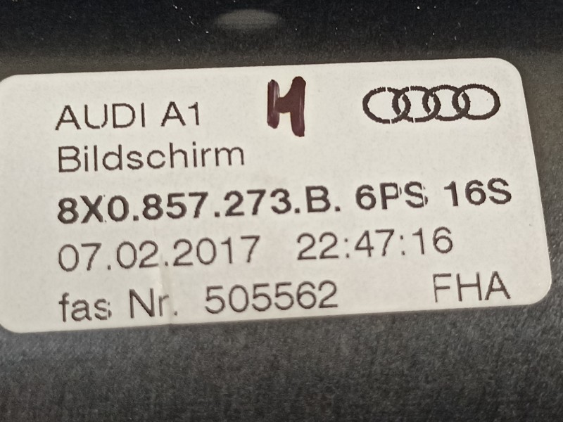 Recambio de pantalla multifuncion para audi a1 sportback (8xf) attraction referencia OEM IAM 8X0857273B  