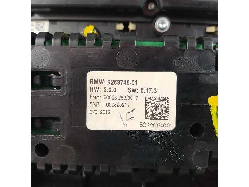 Recambio de mando climatizador para bmw serie 5 lim. (f10) 520d referencia OEM IAM 9263746  