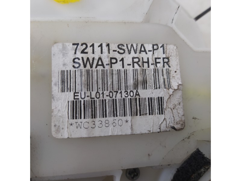 Recambio de cerradura puerta delantera derecha para honda cr-v (re) elegance referencia OEM IAM 72111SWAP1  