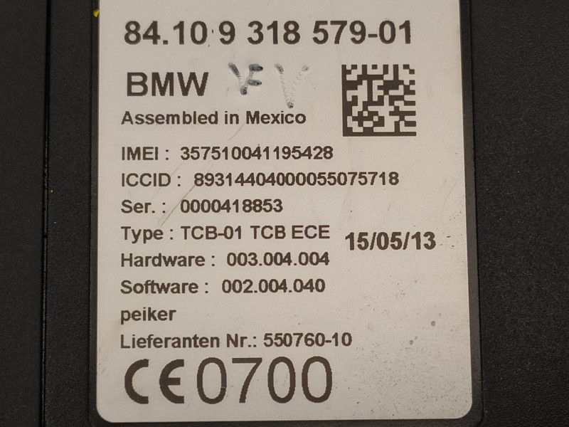 Recambio de modulo electronico para bmw serie 5 lim. (f10) 520d referencia OEM IAM 8410931857901 929778702 