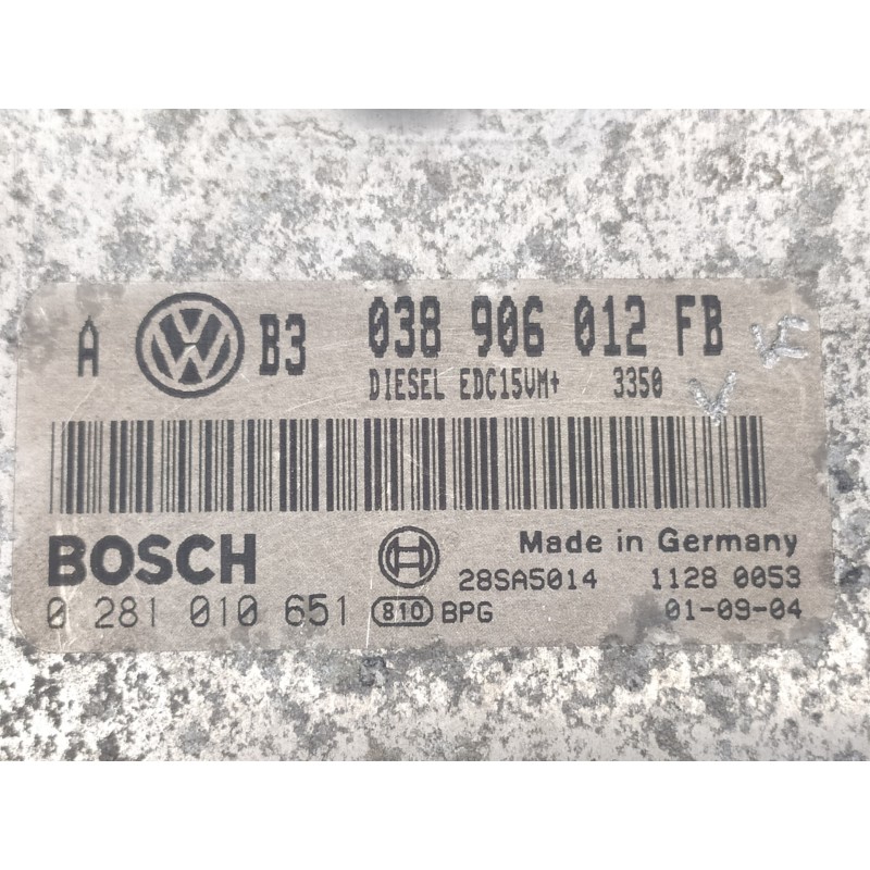 Recambio de centralita motor uce para volkswagen golf iv berlina (1j1) 25 aniversario referencia OEM IAM 038906012FB 0281010651 
