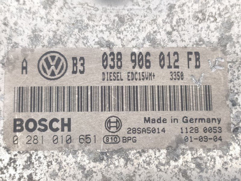 Recambio de centralita motor uce para volkswagen golf iv berlina (1j1) 25 aniversario referencia OEM IAM 038906012FB 0281010651 