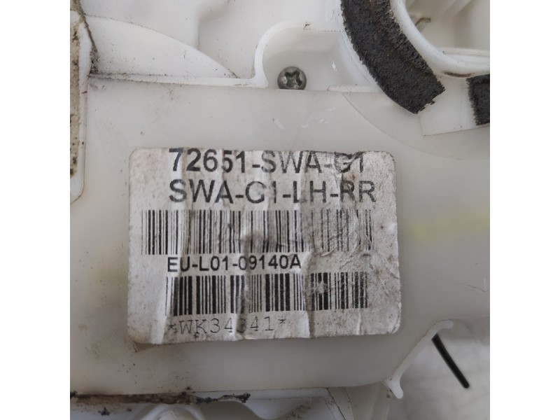 Recambio de cerradura puerta trasera izquierda para honda cr-v (re) elegance referencia OEM IAM 72651SWAG1  