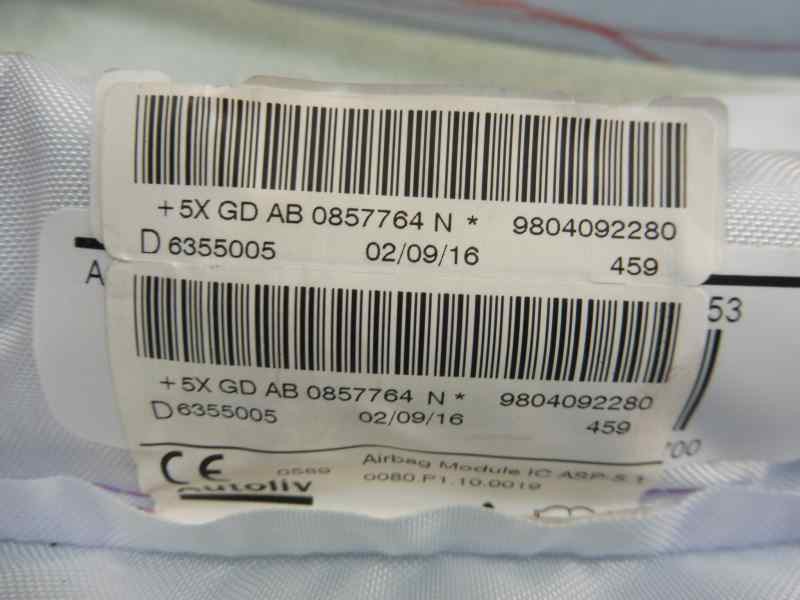 Recambio de airbag cortina delantero derecho para peugeot 208 style referencia OEM IAM 9804092280  