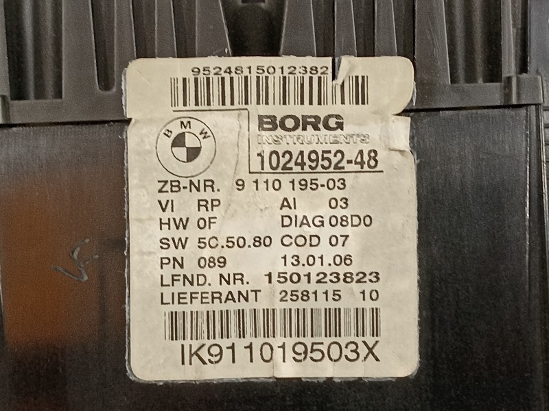 Recambio de cuadro instrumentos para bmw serie 1 berlina (e81/e87) 120d referencia OEM IAM 9110195 1024952 150123823