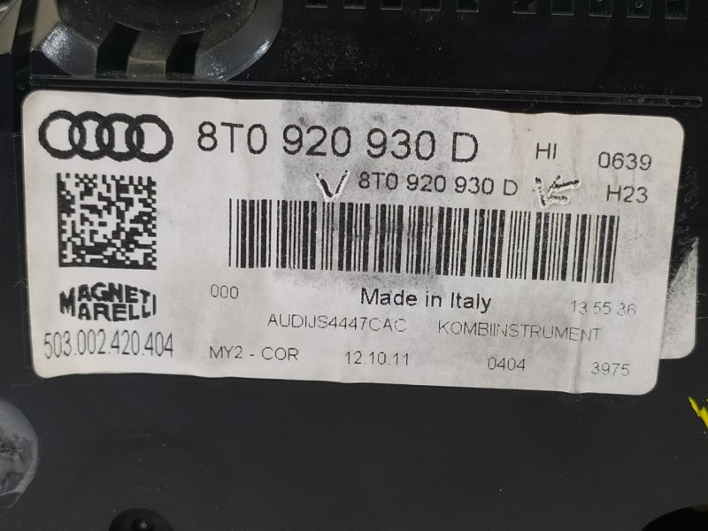 Recambio de cuadro instrumentos para audi a5 coupe (8t) referencia OEM IAM 8T0920930D 503002420404 
