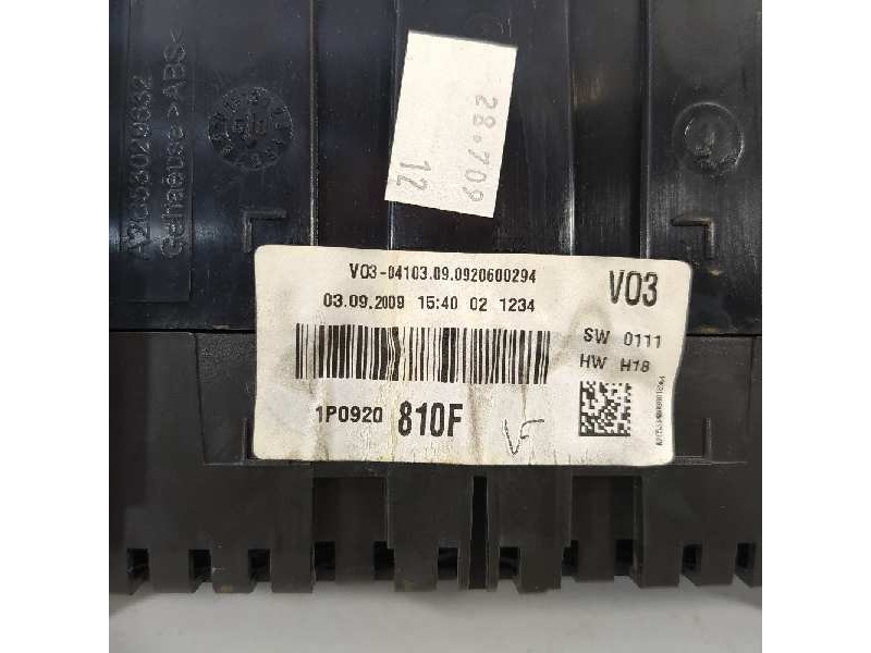 Recambio de cuadro instrumentos para seat altea xl (5p5) freetrack referencia OEM IAM 1P0920810F  