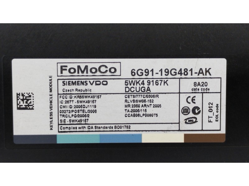 Recambio de modulo electronico para volvo s80 berlina 4.4 v8 cat referencia OEM IAM 6G9119G481AK 5WK49167K 