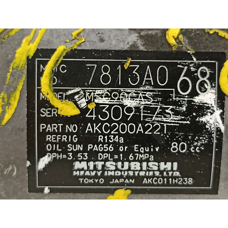 Recambio de compresor aire acondicionado para mitsubishi outlander (cw0) 2.0 di-d cat referencia OEM IAM 7813A068   Recambio de compresor aire acondicionado para mitsubishi outlander (cw0) 2.0 di-d cat referencia OEM IAM 7813A068