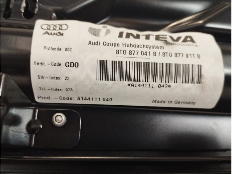 Recambio de techo electrico para audi a5 coupe (8t) referencia OEM IAM 8T0877041  