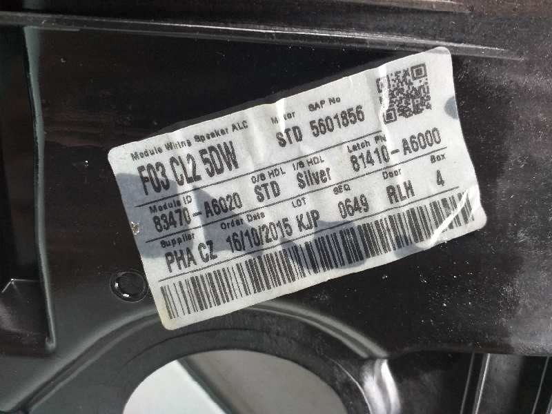 Recambio de elevalunas trasero izquierdo para hyundai i30 (gd) tecno referencia OEM IAM 83470A6020 83450A5000 