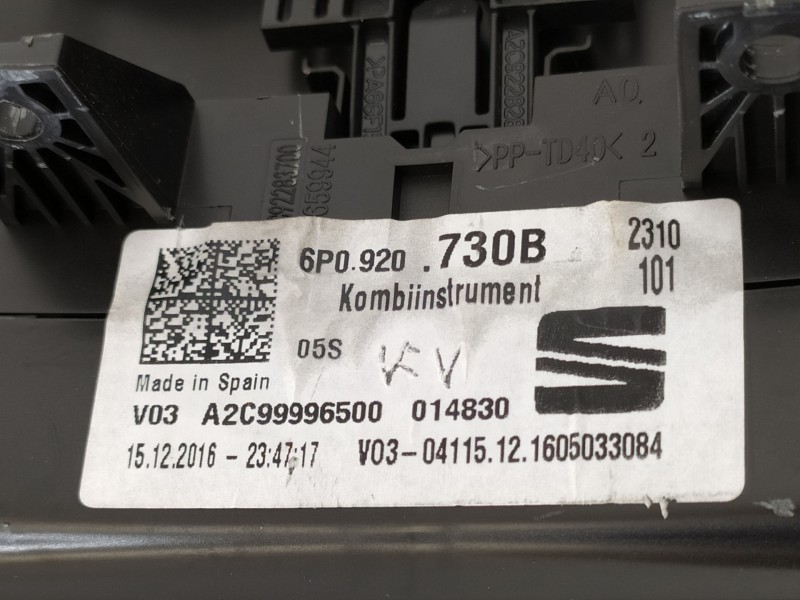Recambio de cuadro instrumentos para seat ibiza (6p1) reference plus referencia OEM IAM 6P0920730B  