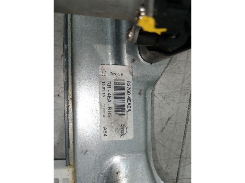 Recambio de elevalunas trasero derecho para nissan qashqai (j11) acenta referencia OEM IAM 827004EA0A  
