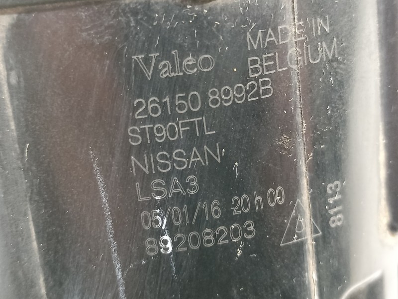 Recambio de faro antiniebla izquierdo para nissan qashqai (j11) acenta referencia OEM IAM 261508992B  