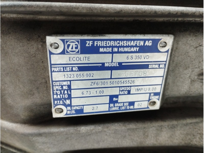 Recambio de caja cambios para renault 160.35 (4x2) camion frigorifico referencia OEM IAM 6S350VD 1323055002 ZF6301