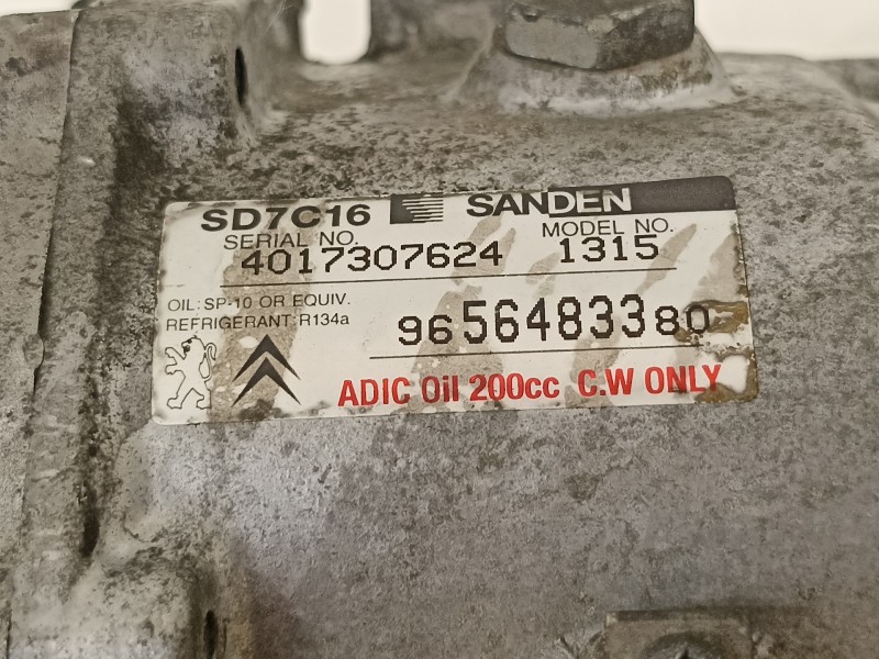 Recambio de compresor aire acondicionado para citroën c4 grand picasso exclusive referencia OEM IAM 9656483380  