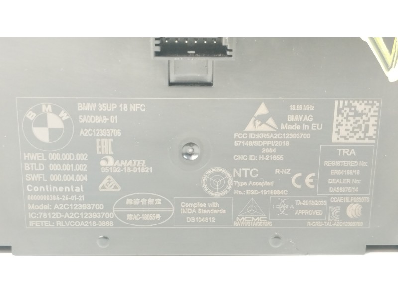 Recambio de modulo electronico para bmw serie 3 berlina (g20) 318d referencia OEM IAM 5A0D8A8 A2C12393706 A2C12393700