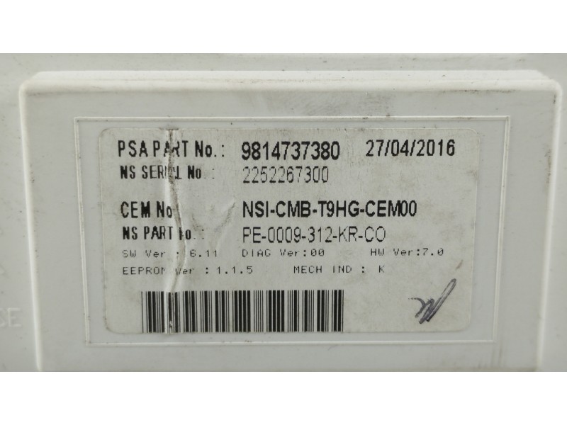 Recambio de cuadro instrumentos para peugeot 308 gt line referencia OEM IAM 9814737380 NSICMBT9HGCEM00 PE0009312KRCO