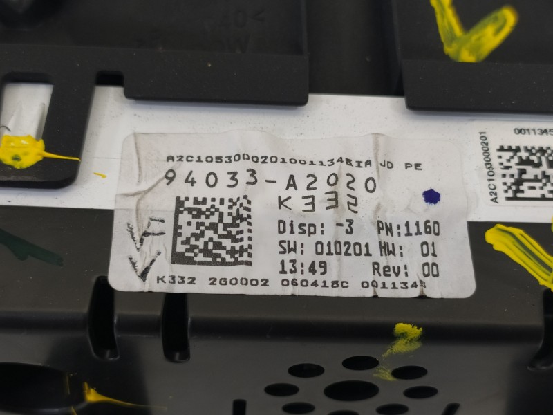 Recambio de cuadro instrumentos para kia ceed concept referencia OEM IAM 94033A2020  