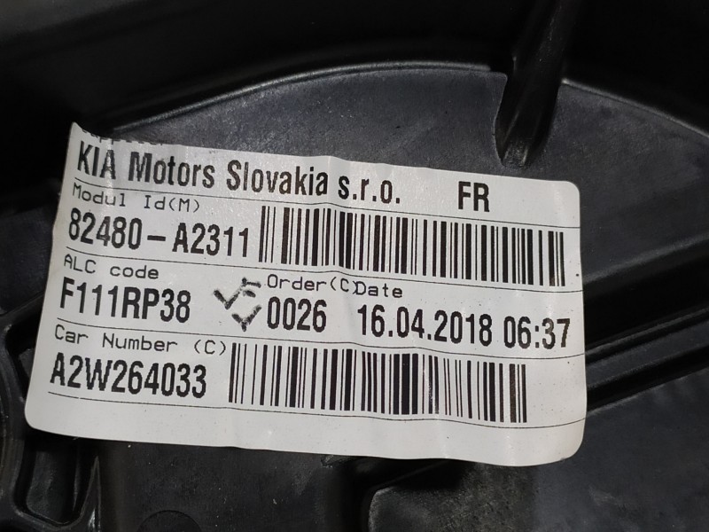 Recambio de elevalunas delantero derecho para kia ceed concept referencia OEM IAM 82480A2311  